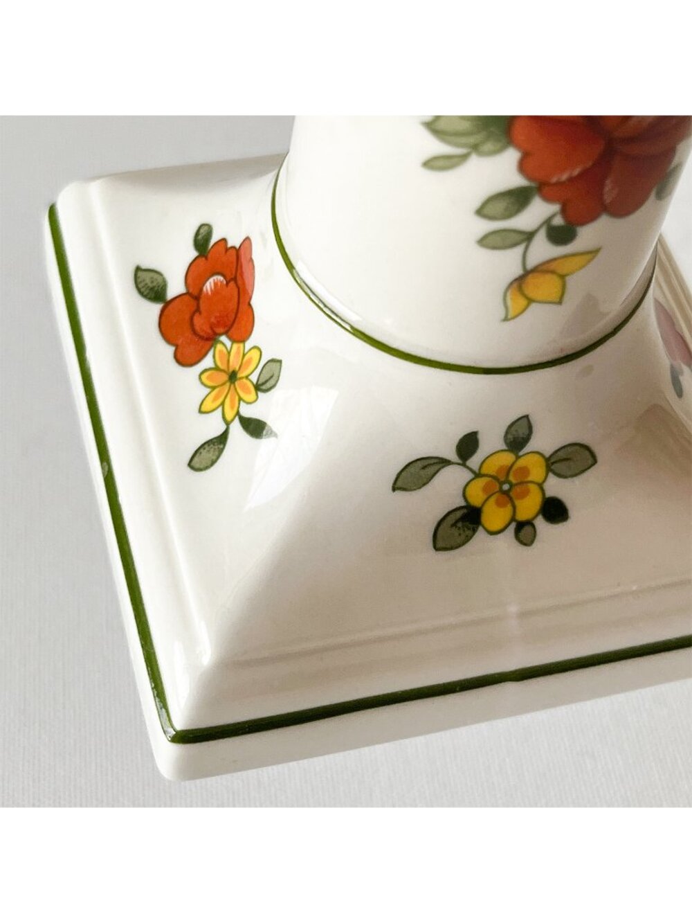 Pair Vintage Villeroy & Boch Summerday Floral Candlestick Holders W Germany - Picture 6 of 8